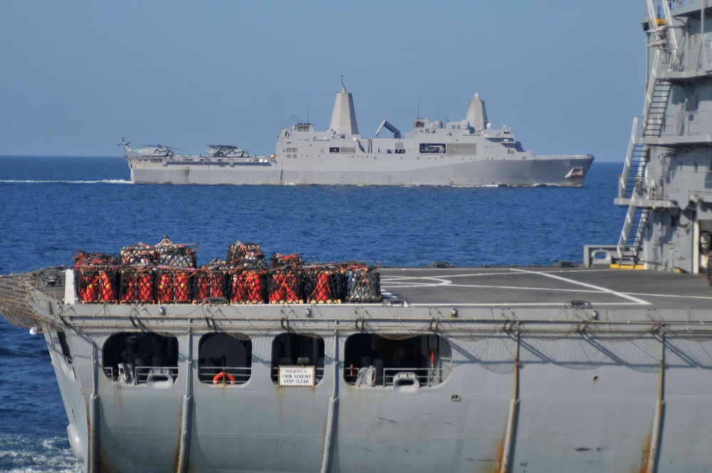 USS Whidbey Island replenishment at sea