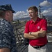 Former U.S. Navy lieutenant turned PGA professional Billy Hurley III visits the USS Chung-Hoon