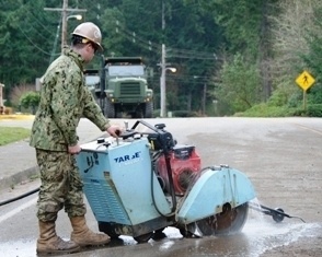 Seabees repair damaged road