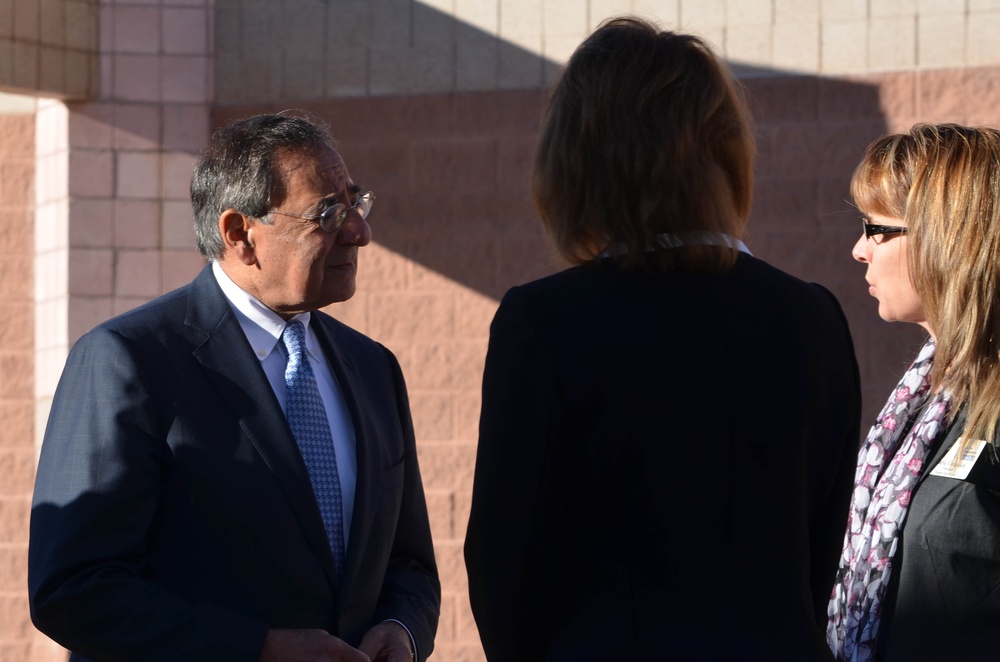 Secretary of Defense visits high school