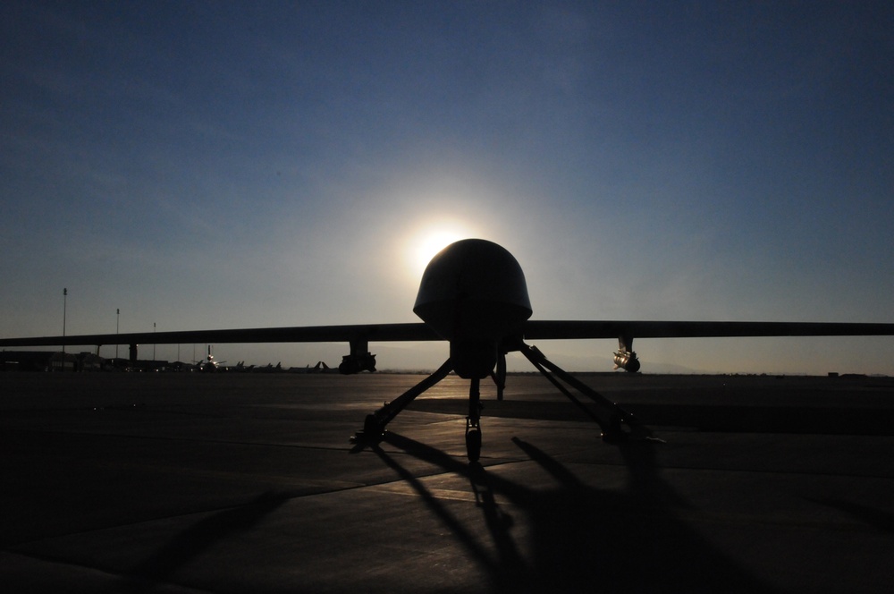 MQ-1 Predator at dusk