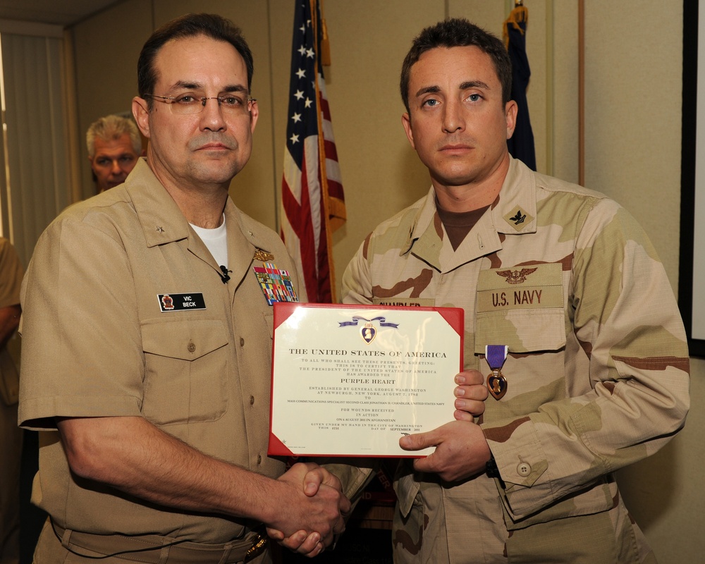 MC2 Jonathan Chandler awarded Purple Heart for actions in Afghanistan