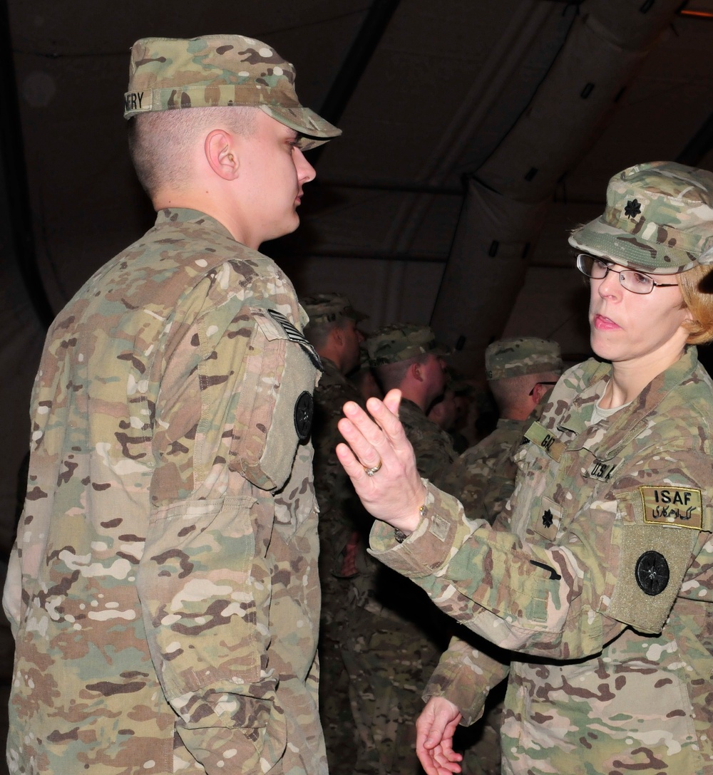 Lightning battalion soldiers earn combat patch