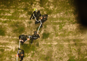 Rope suspension training in Rota, Spain