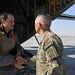 Maj. Gen. Huggins greets Senator Wyden as he arrives on Kandahar Airfield