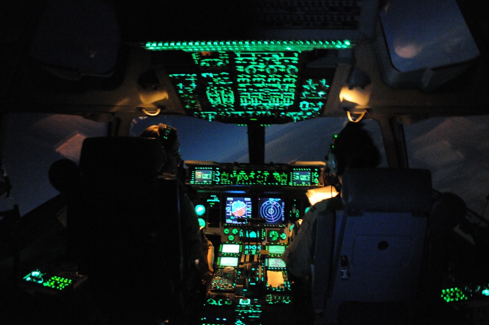 C-17 Globemaster over Southwest Asia