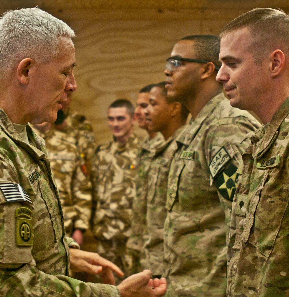 Maj. Gen. James Huggins visits FOB Lagman, Afghanistan