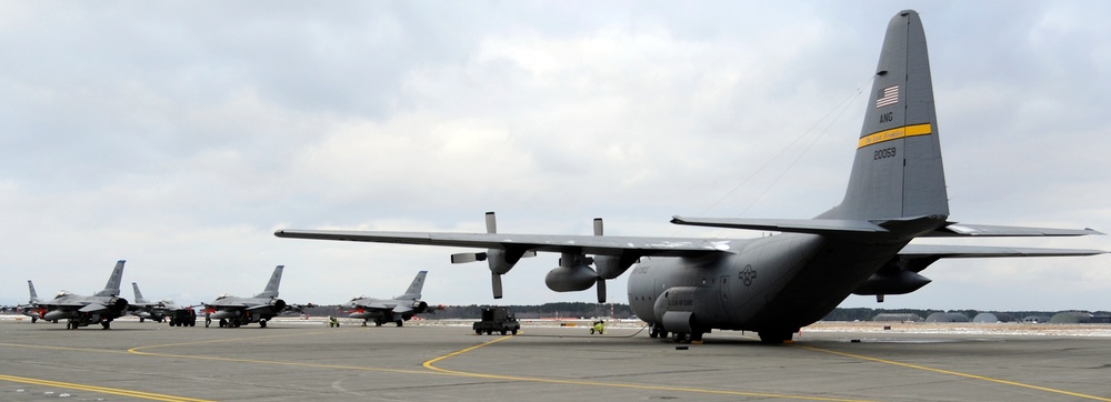 Visiting aircraft act as aggressors during inspection