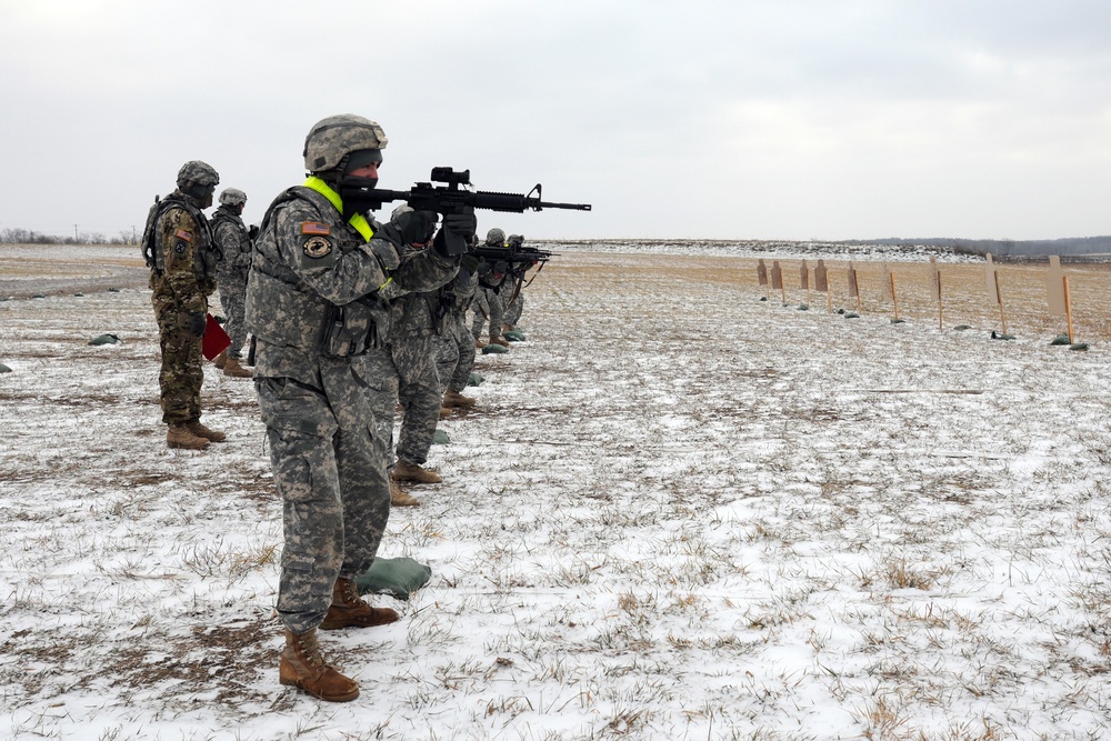 Texas National Guardsmen at the range in Indiana