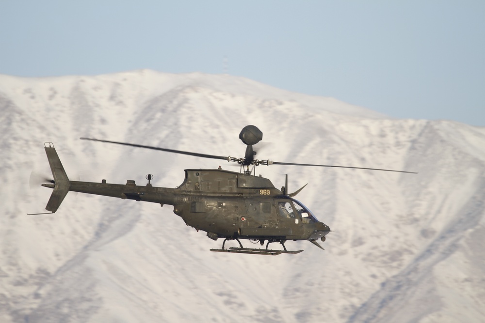 Kiowa flying over Bagram mountains