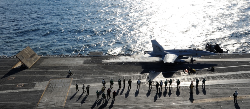 F/A-18F Super Hornet launches aboard USS Enterprise