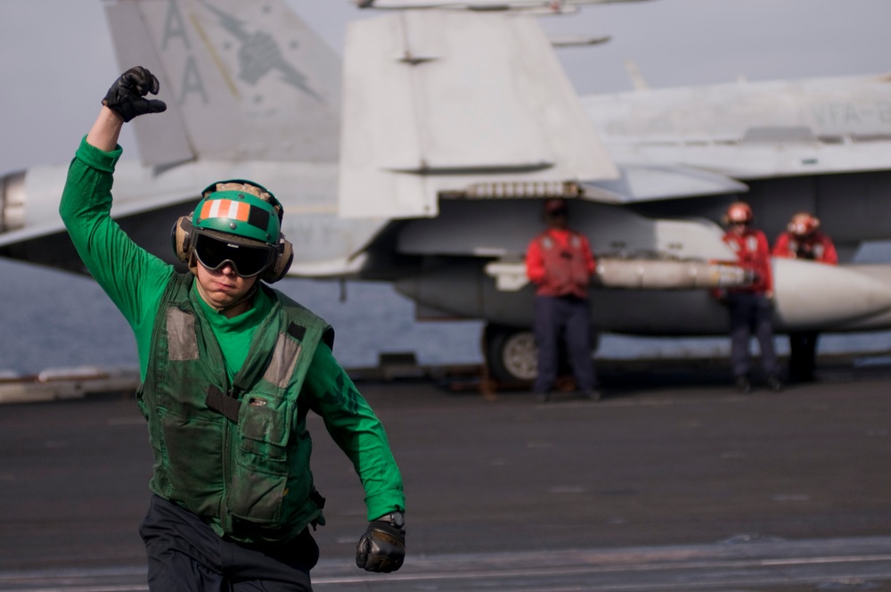 USS Carl Vinson's flight deck action