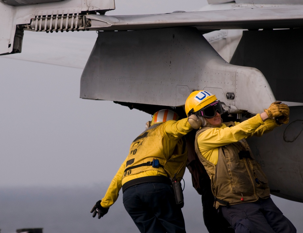 USS Carl Vinson's flight deck action