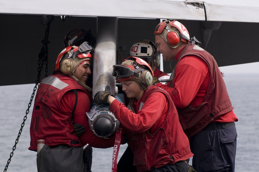 USS Carl Vinson's flight deck action