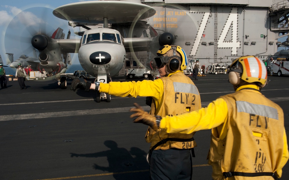 USS John C. Stennis flight deck