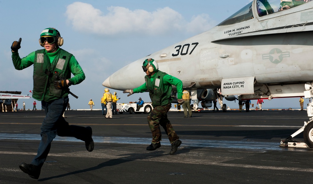 USS John C. Stennis flight deck