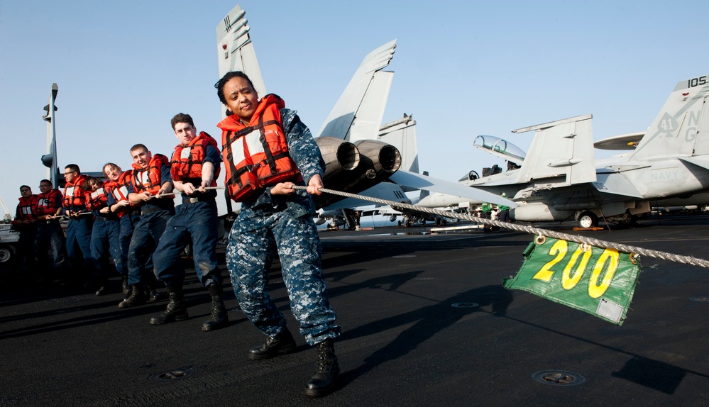 USS John C. Stennis flight deck