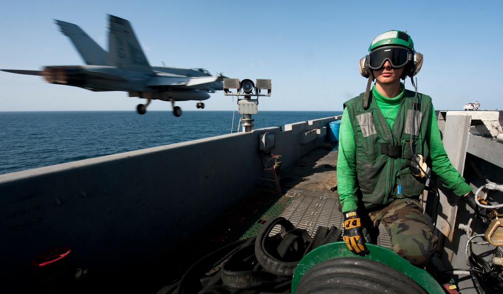 USS John C. Stennis flight deck