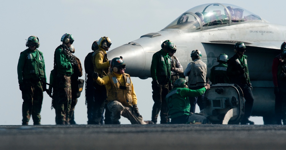 USS John C. Stennis flight deck