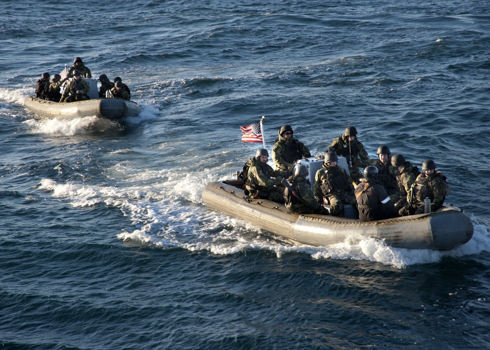 USS James E. Williams sailors conduct exercise in Atlantic Ocean