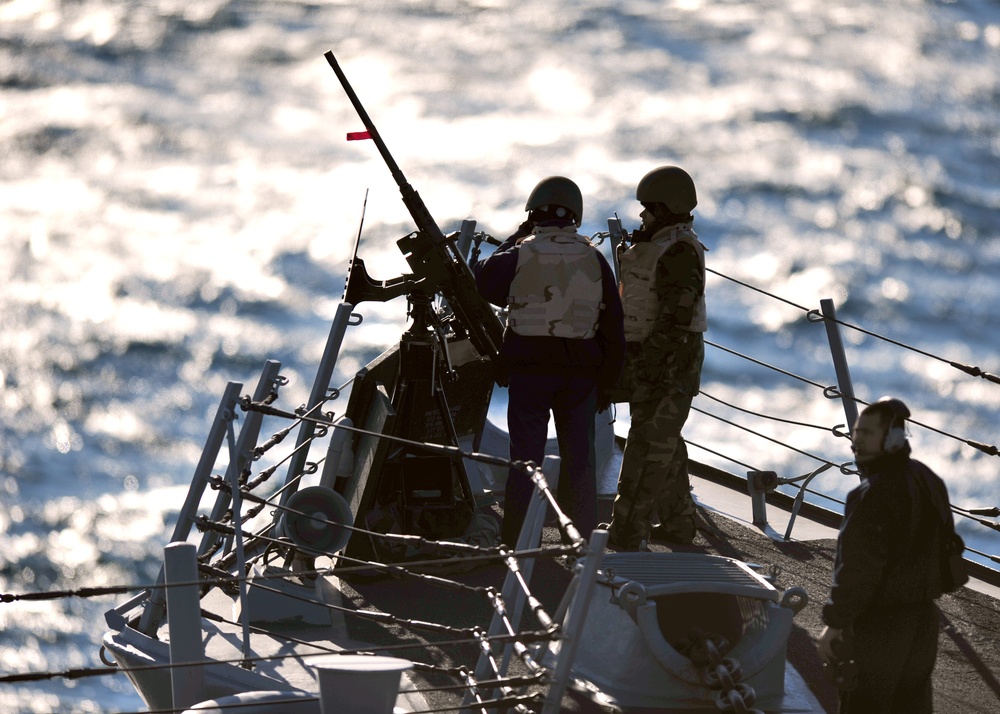 USS James E. Williams sailors conduct exercise in Atlantic Ocean