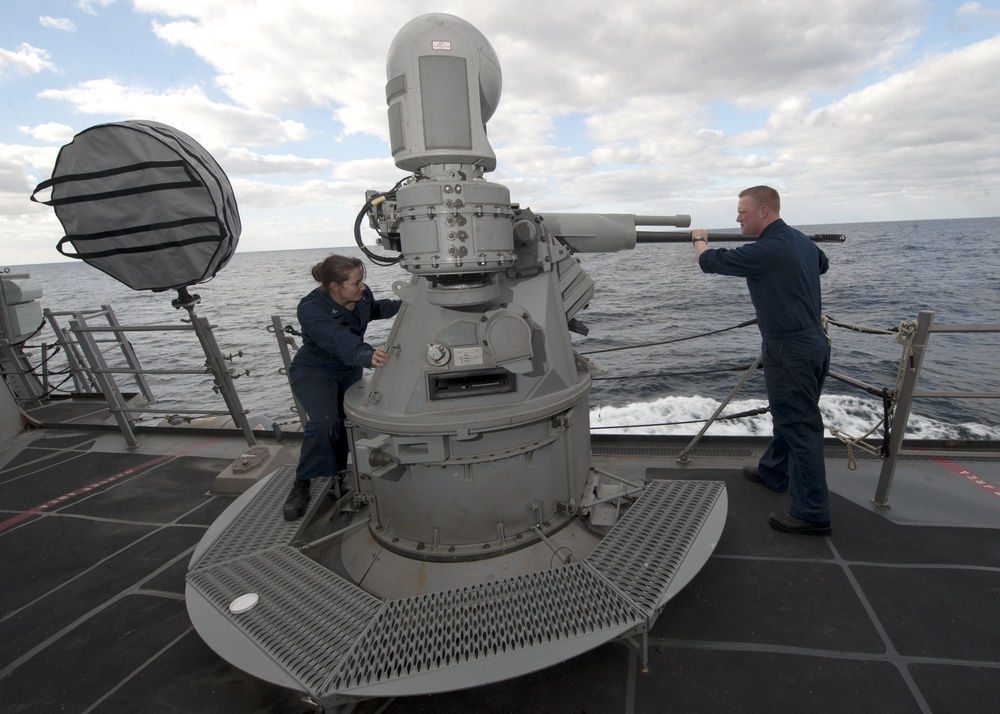 USS James E. Williams sailors conduct exercise in Atlantic Ocean