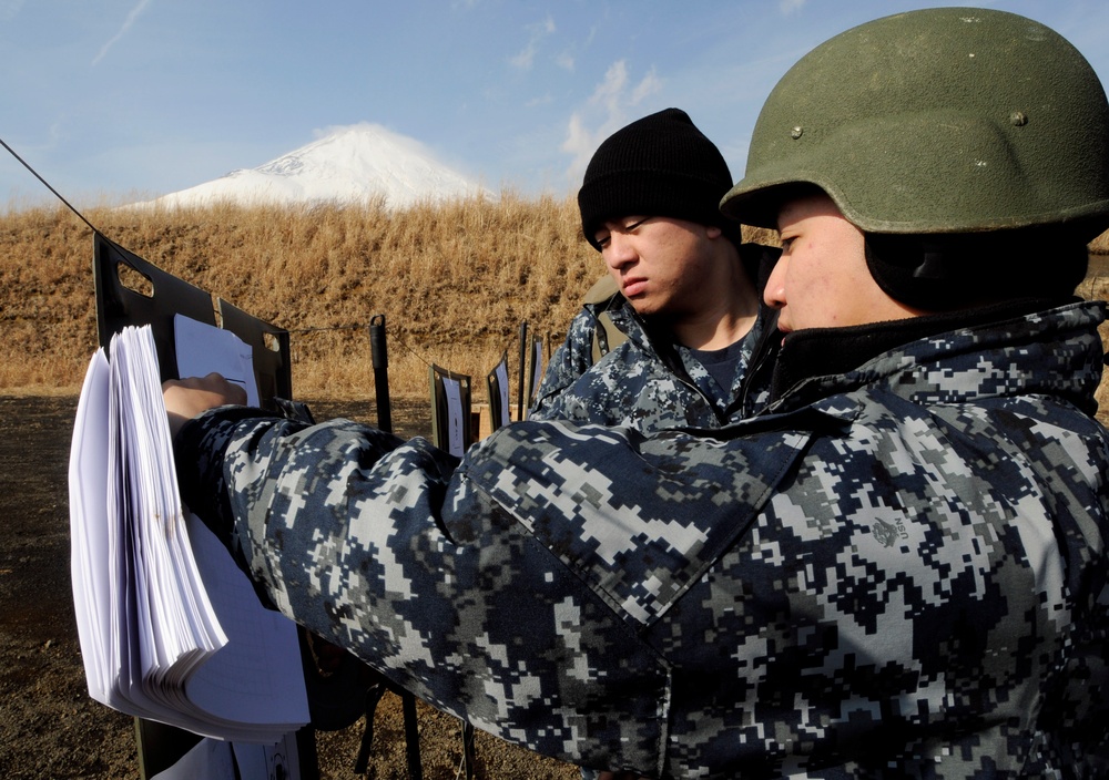 Gun qualification shoot at Camp Fuji