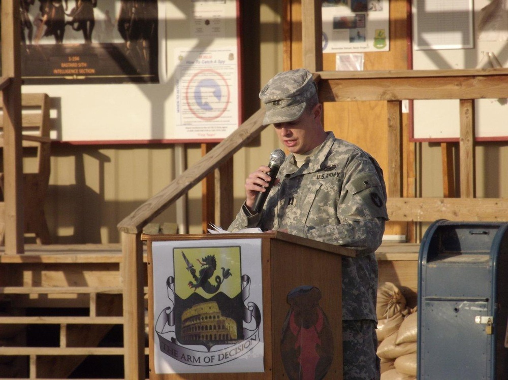 Bravo Company change of command