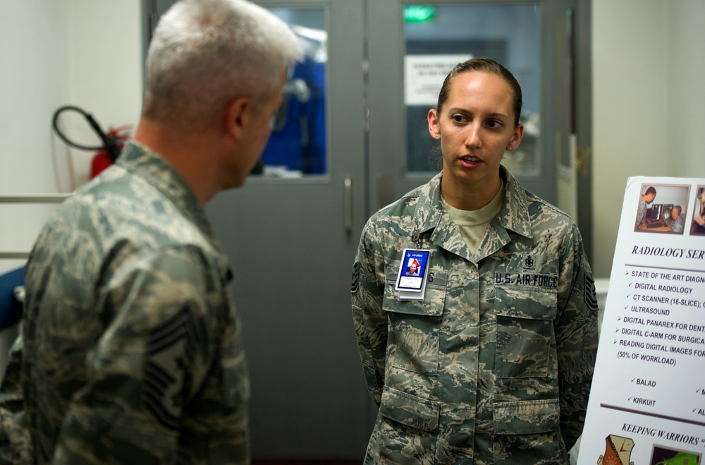 AFCENT command chief visits 379th AEW Airmen