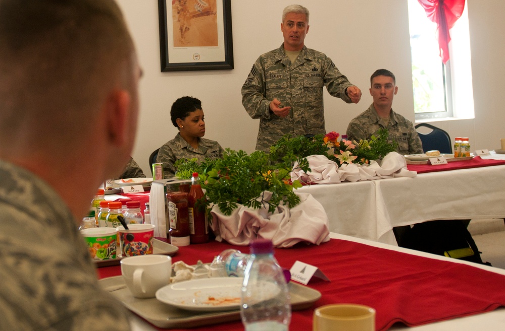 AFCENT command chief visits 379th AEW airmen