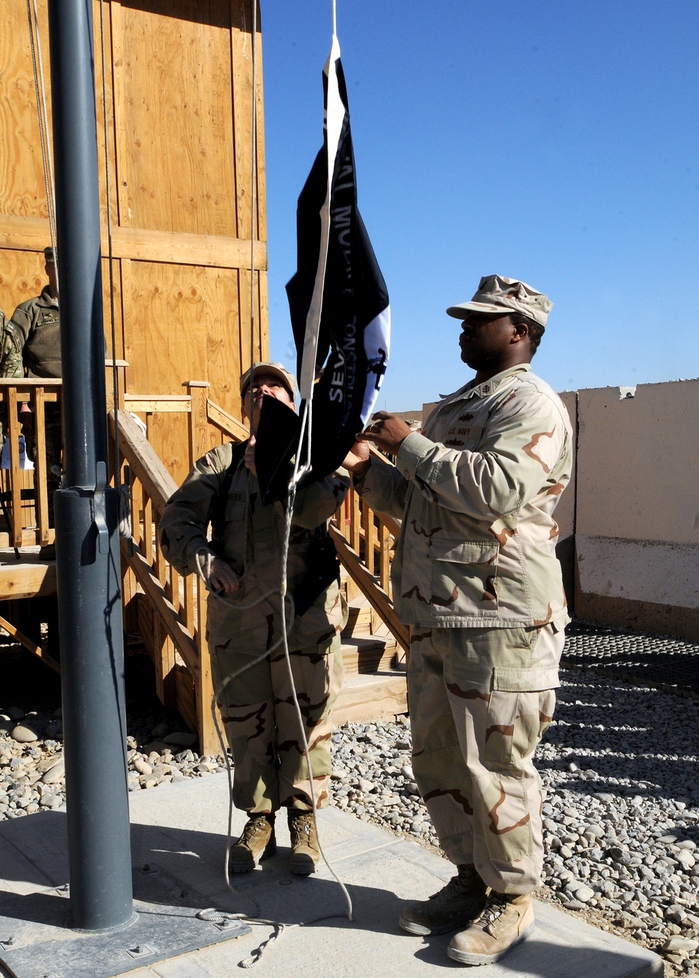 NMCB 7 assumes authority in CENTCOM area of responsibility, operations begin