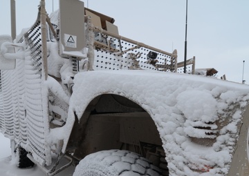 Forward Operating Base Apache's first snow