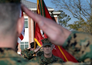 Sergeant major of Cherry Point's largest squadron passes his sword