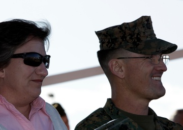 Sergeant major of Cherry Point's largest squadron passes his sword