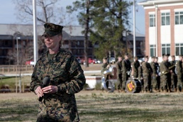 Sergeant major of Cherry Point's largest squadron passes his sword