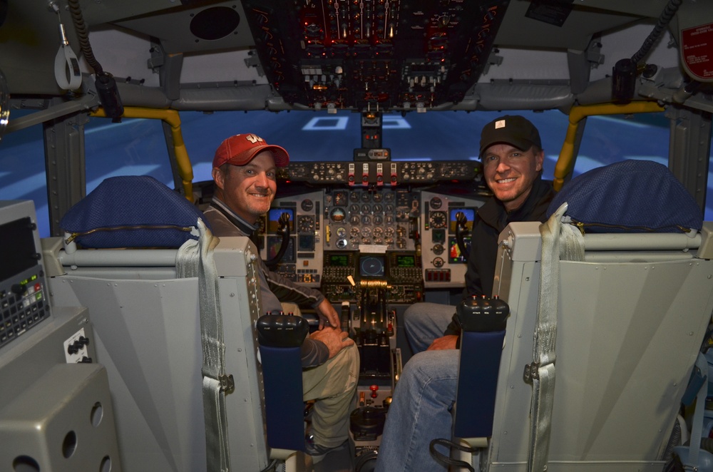 PGA golfers take check ride in KC-135 simulator