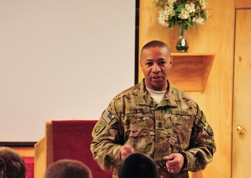 ISAF senior enlisted service member visits troops at Camp Spann