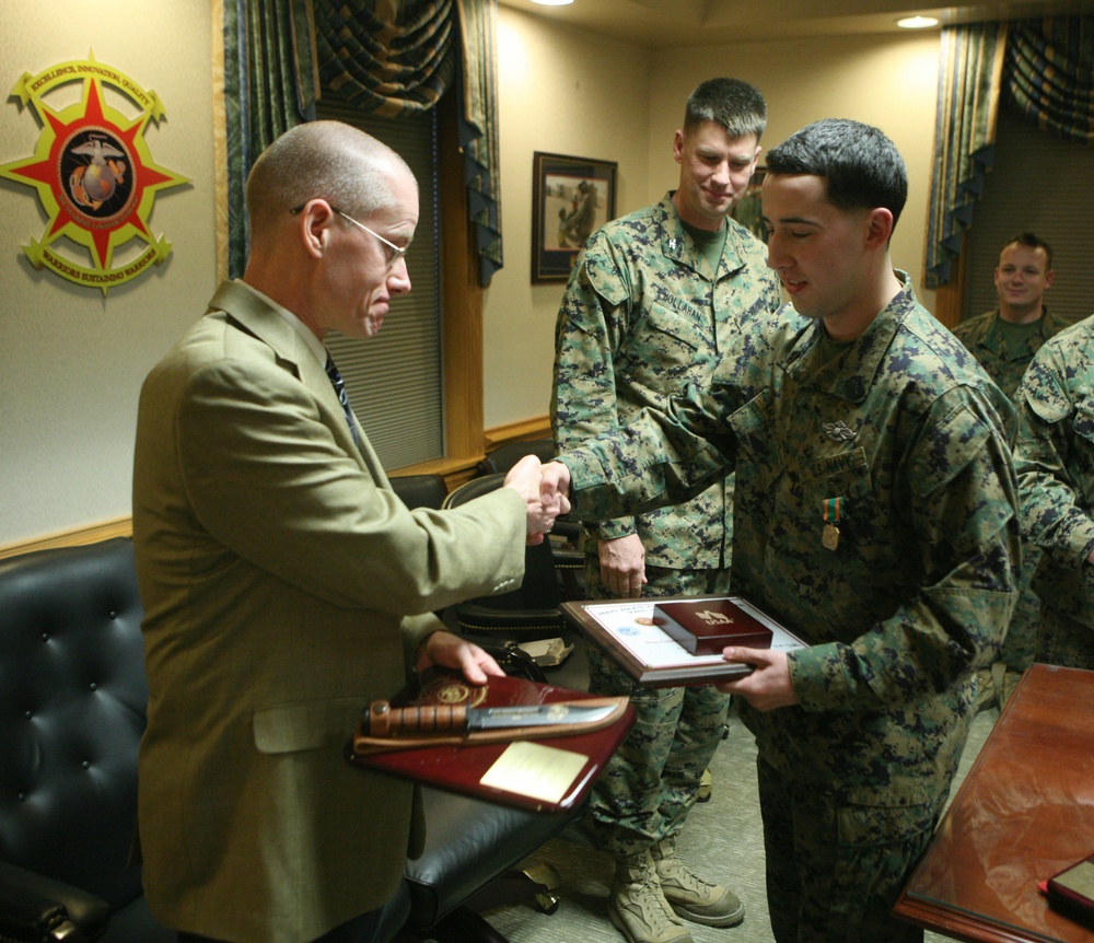 Marines, sailors receive recognition after year-long efforts