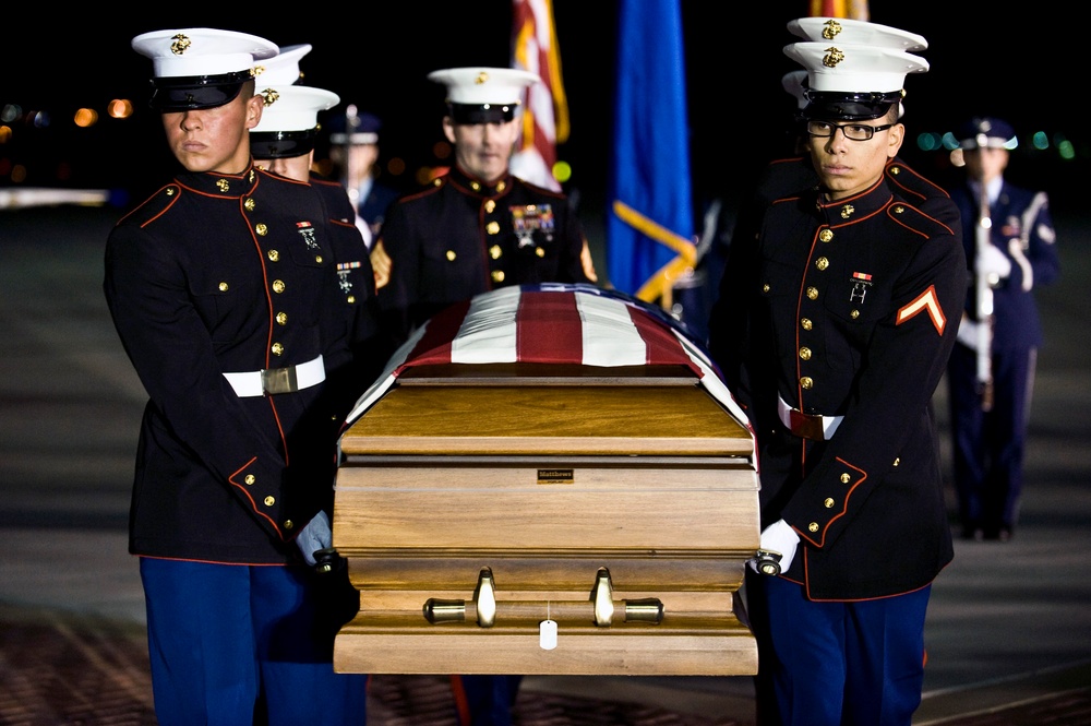 U.S. Marine Corps Cpl. Jon-Luke Bateman returns home