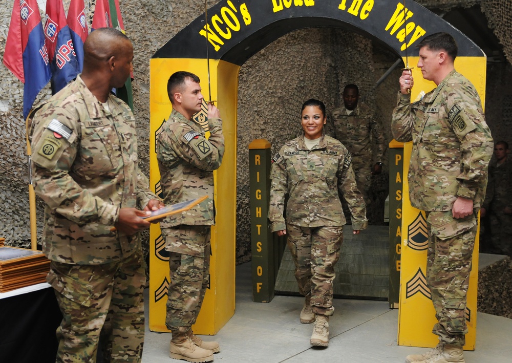 82nd Airborne Division soldier participates in NCO induction ceremony