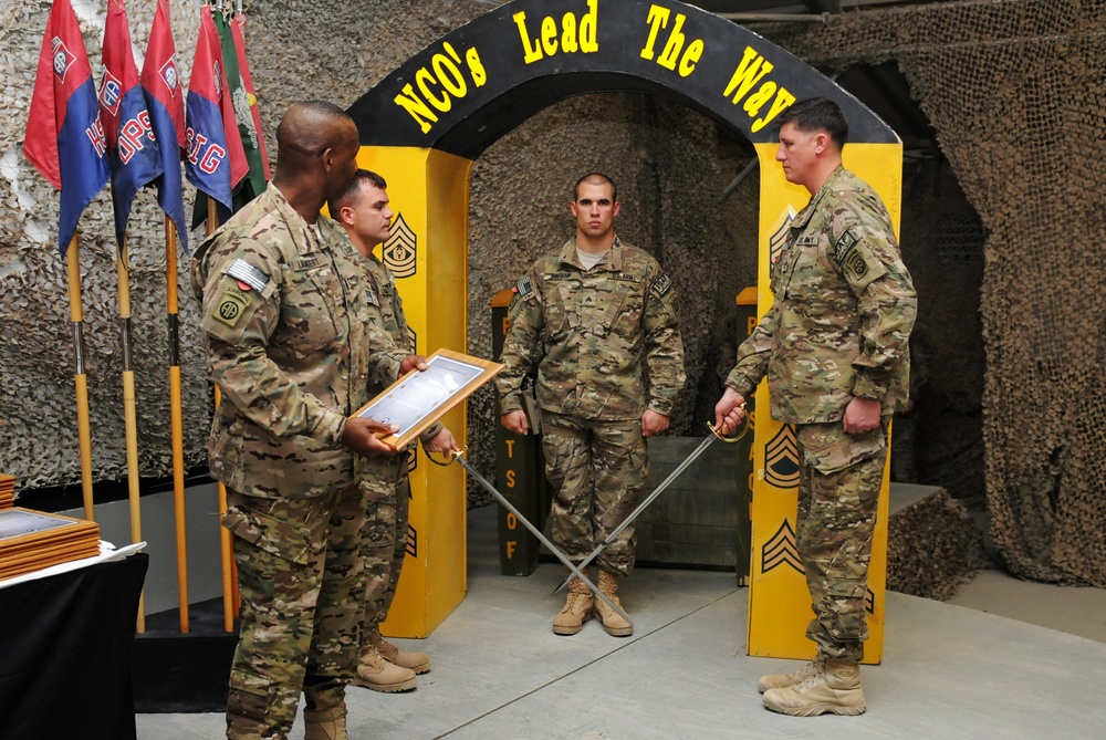 82nd Airborne Division soldier participates in NCO induction ceremony