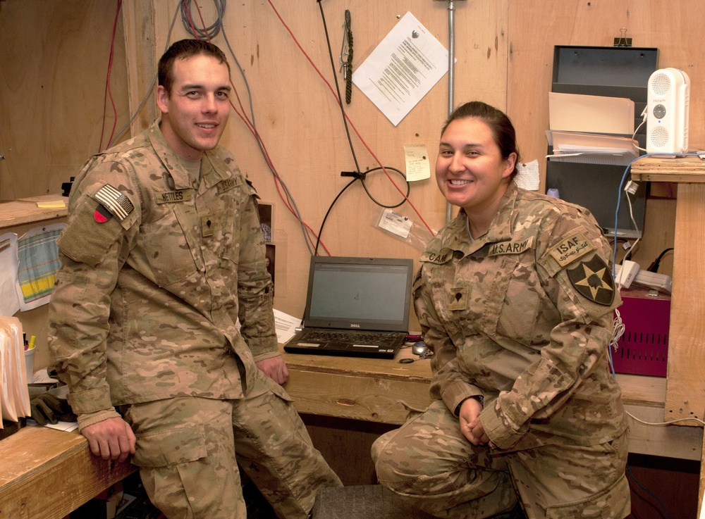 FOB Apache soldiers working hard