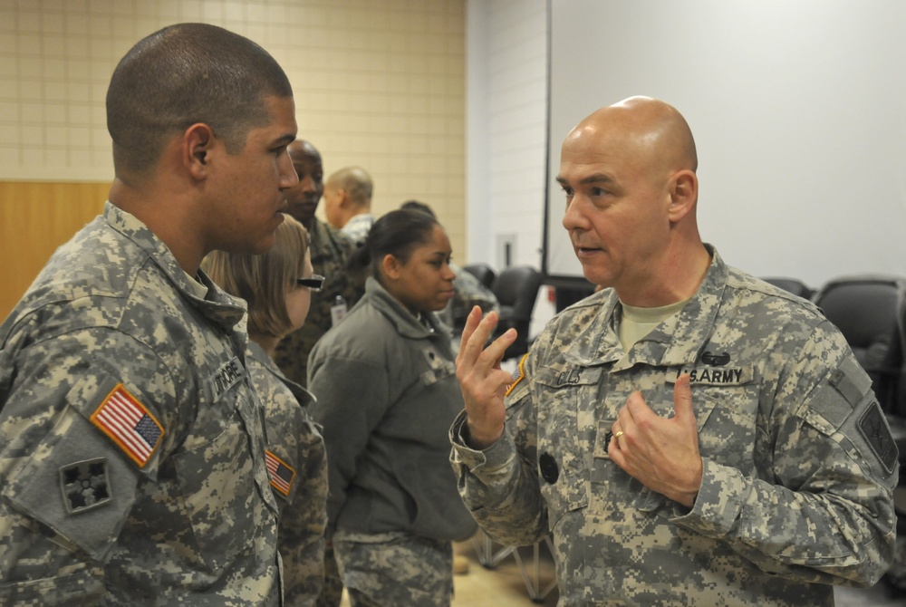 G-1 sergeants majors speak with soldiers about the way ahead