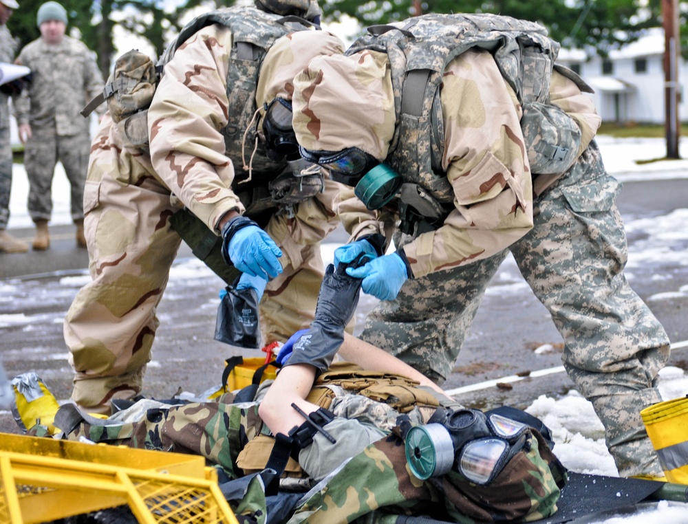 Soldiers react to injury
