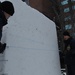 Navy Misawa snow sculpture team begins work on "The Lone Sailor" sculpture