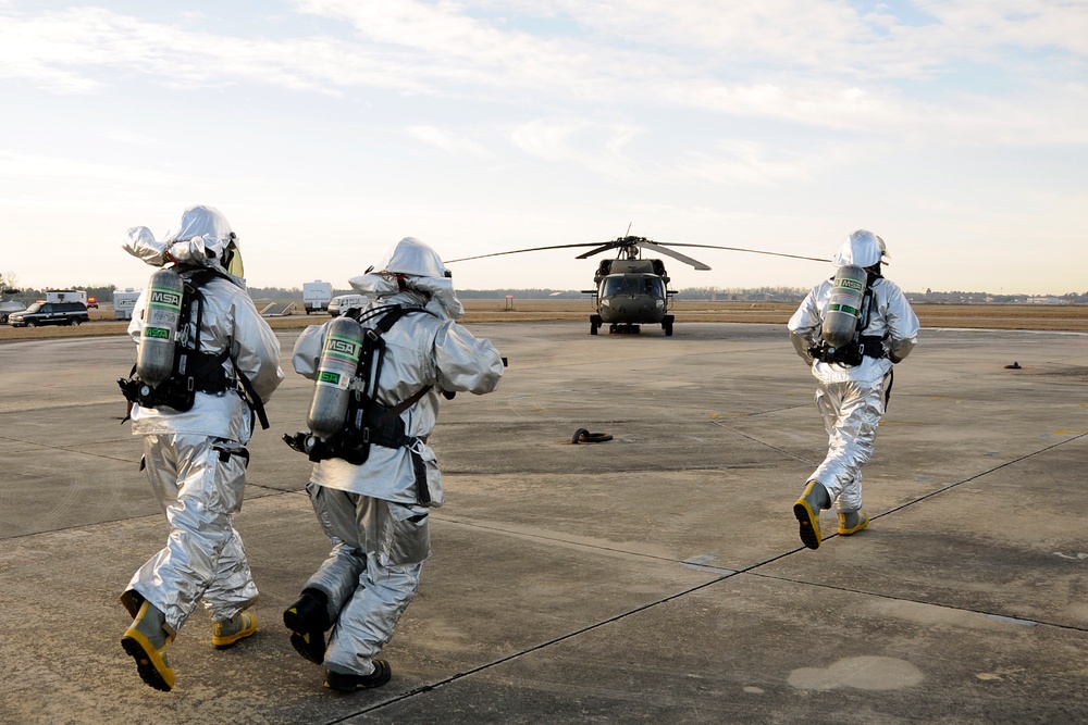 Crash, damaged, destroyed aircraft recovery exercise