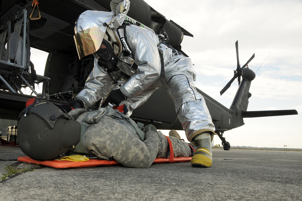 Crash, damaged, destroyed aircraft recovery exercise