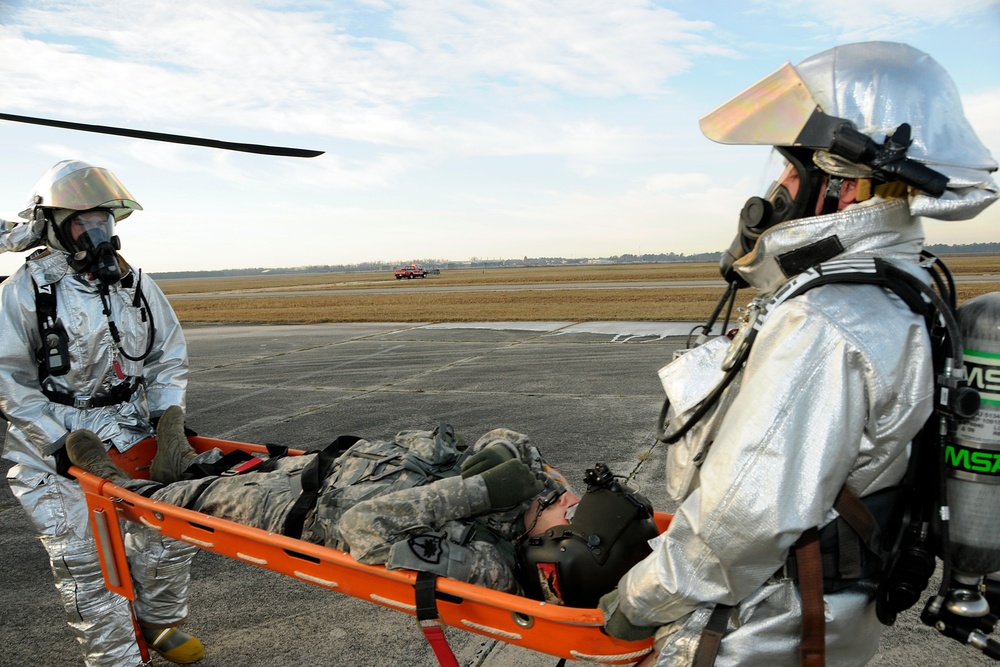 Crash, damaged, destroyed aircraft recovery exercise