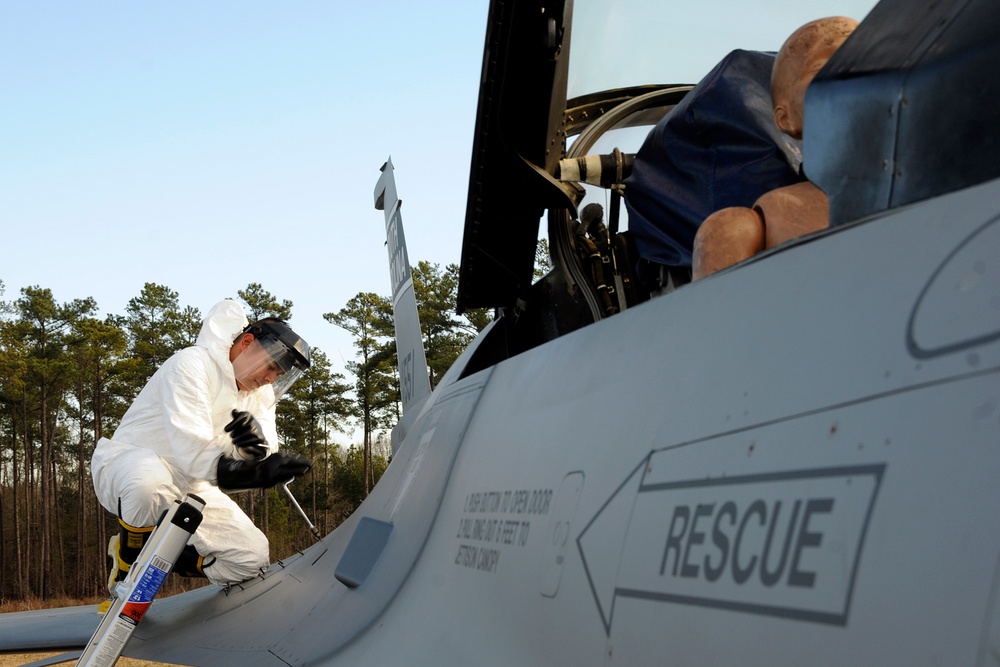 Crash, damaged, destroyed aircraft recovery exercise