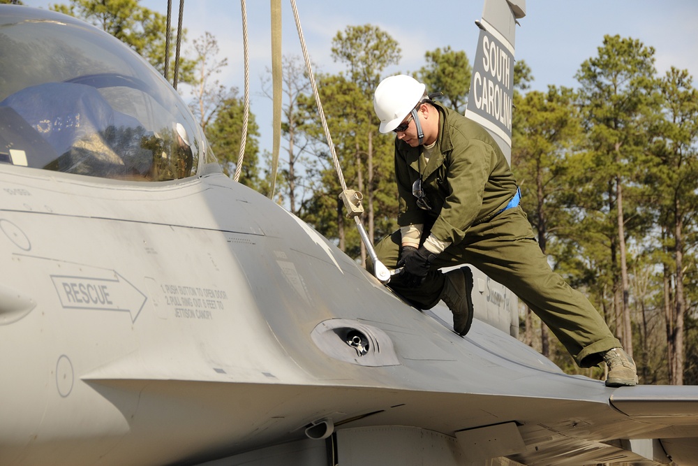 Crash, damaged, destroyed aircraft recovery exercise